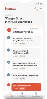Helthea app: home screen